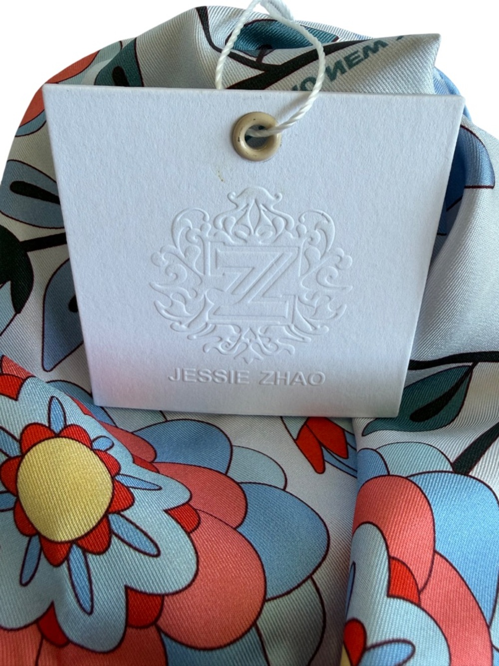 RESERVED JESSIE ZHAO NEW YORK Scarf Mulberry Silk Pink Garden Floral Luxury Gift - Picture 7 of 16